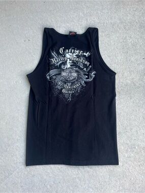 Harley-Davidson Black Tank Top with White Graphic Back Logo